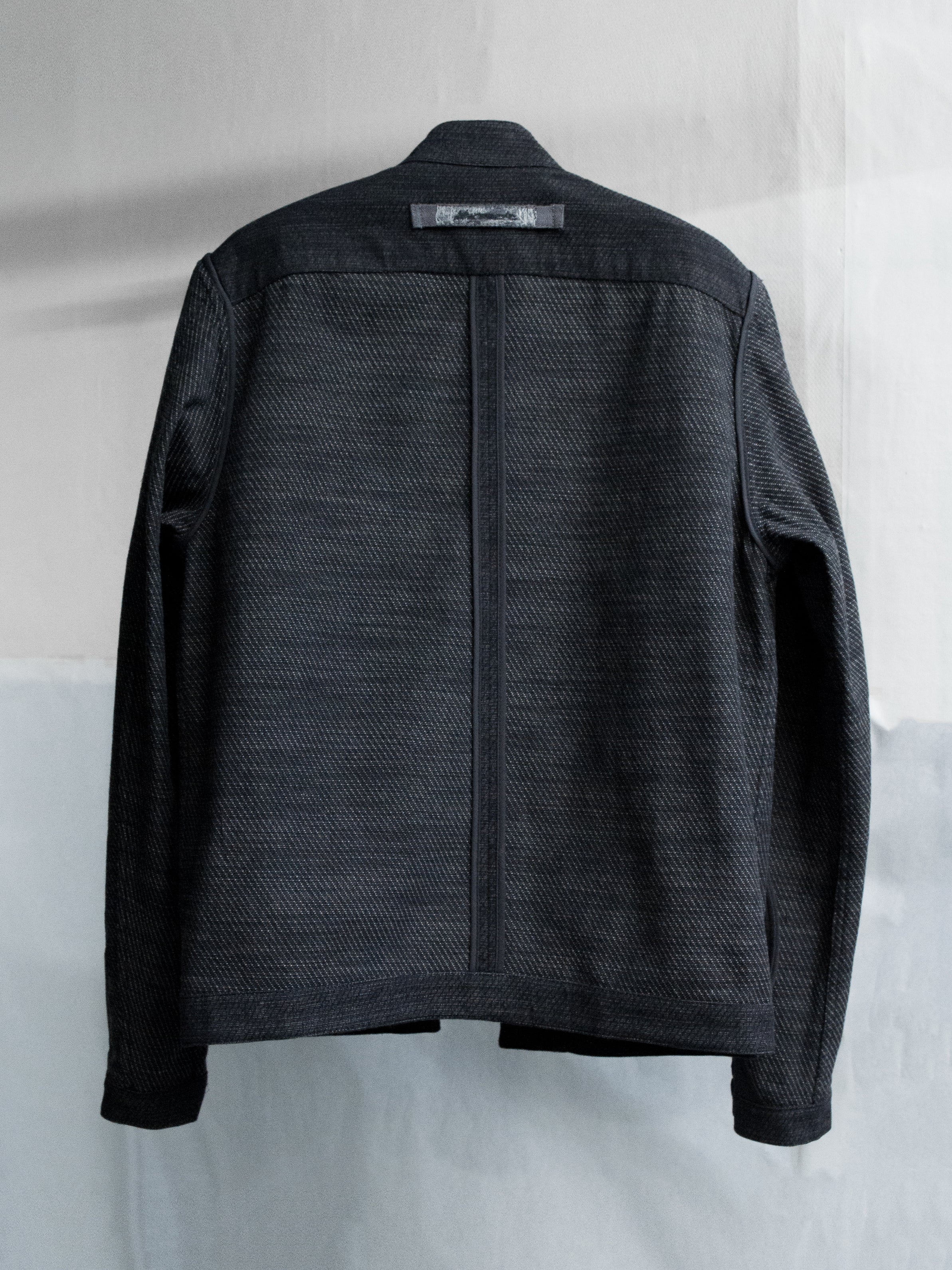 collarless jacket / carbon – blackmerle