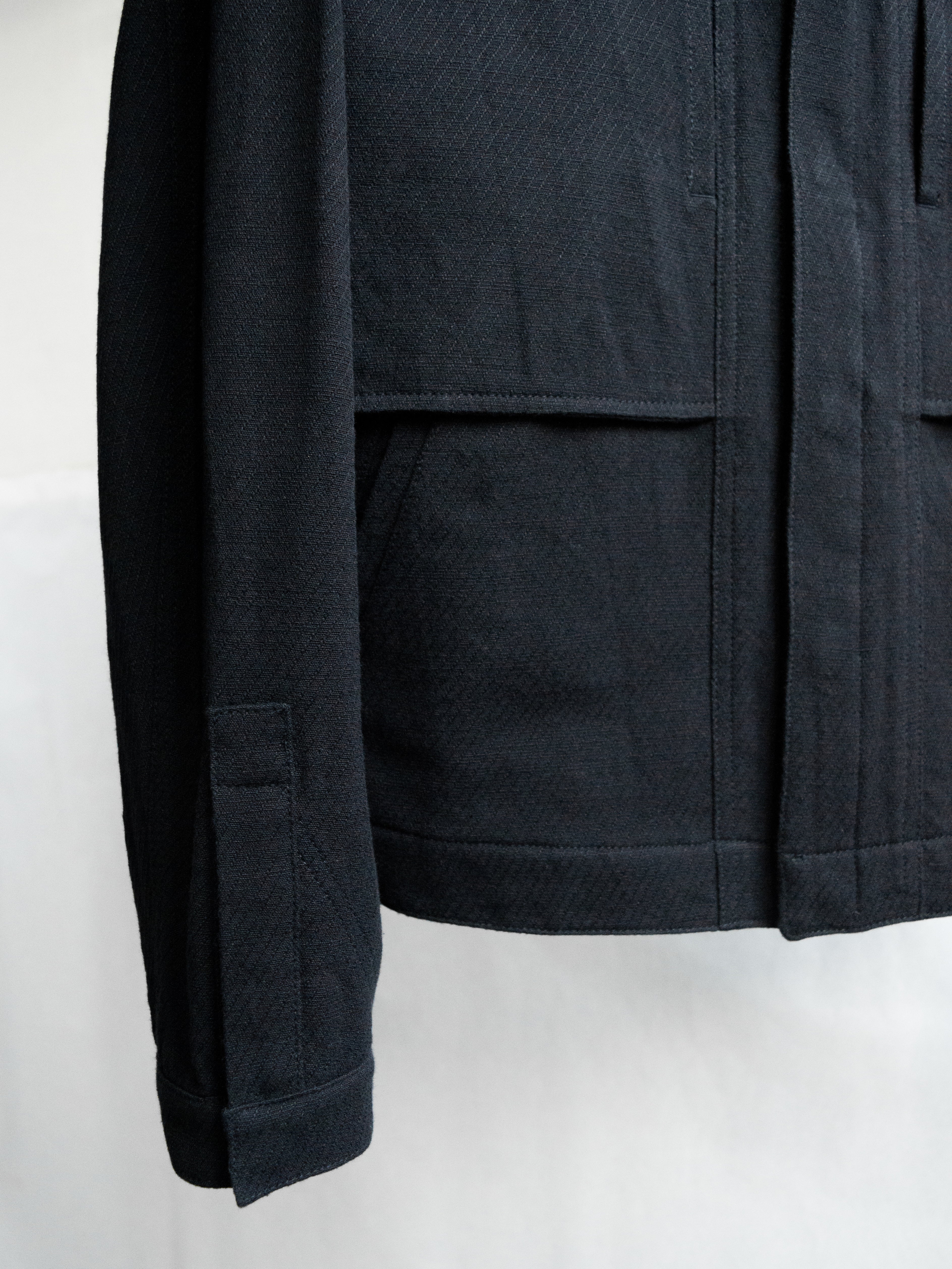 collarless jacket / triple black