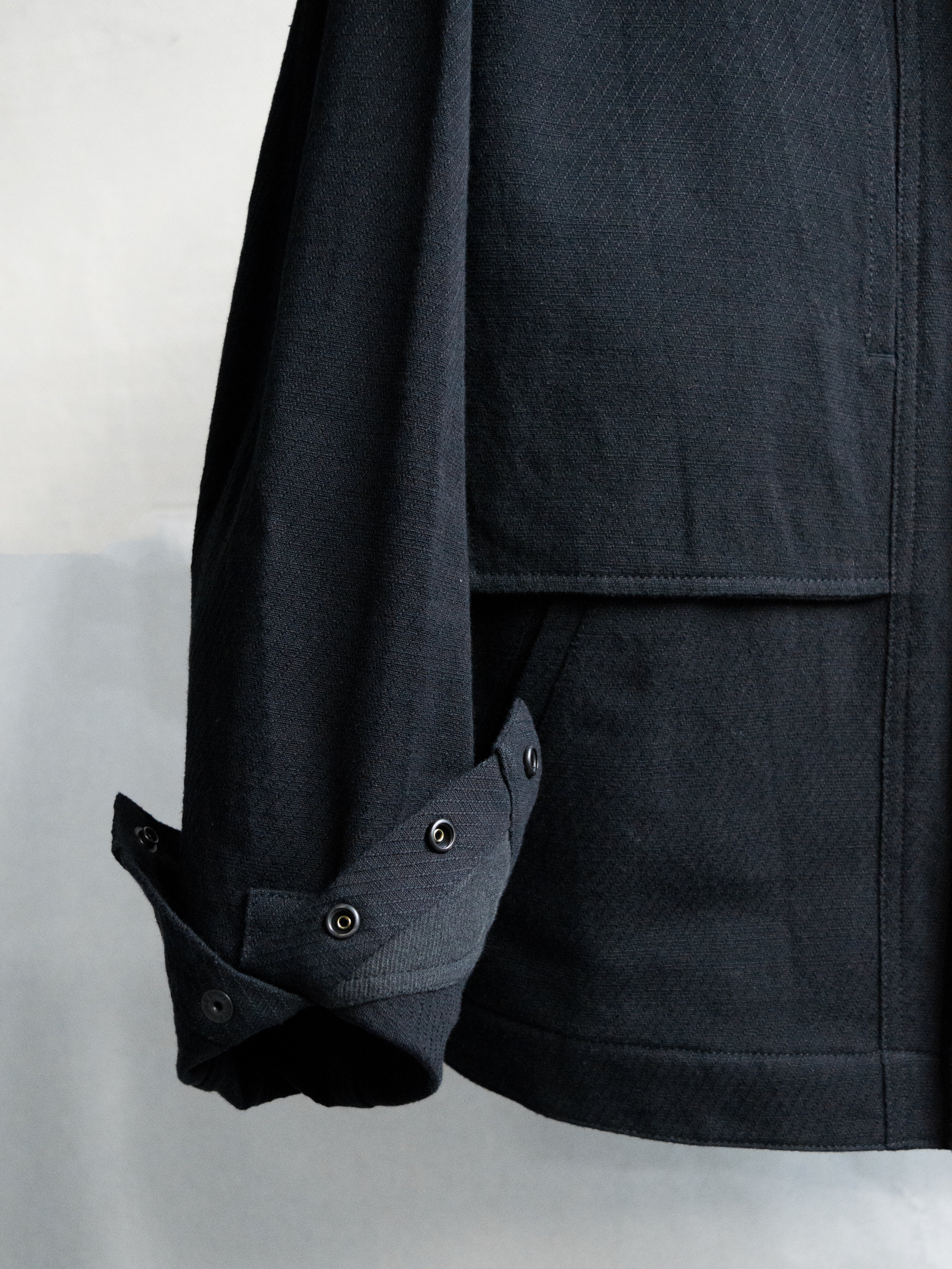 collarless jacket / triple black