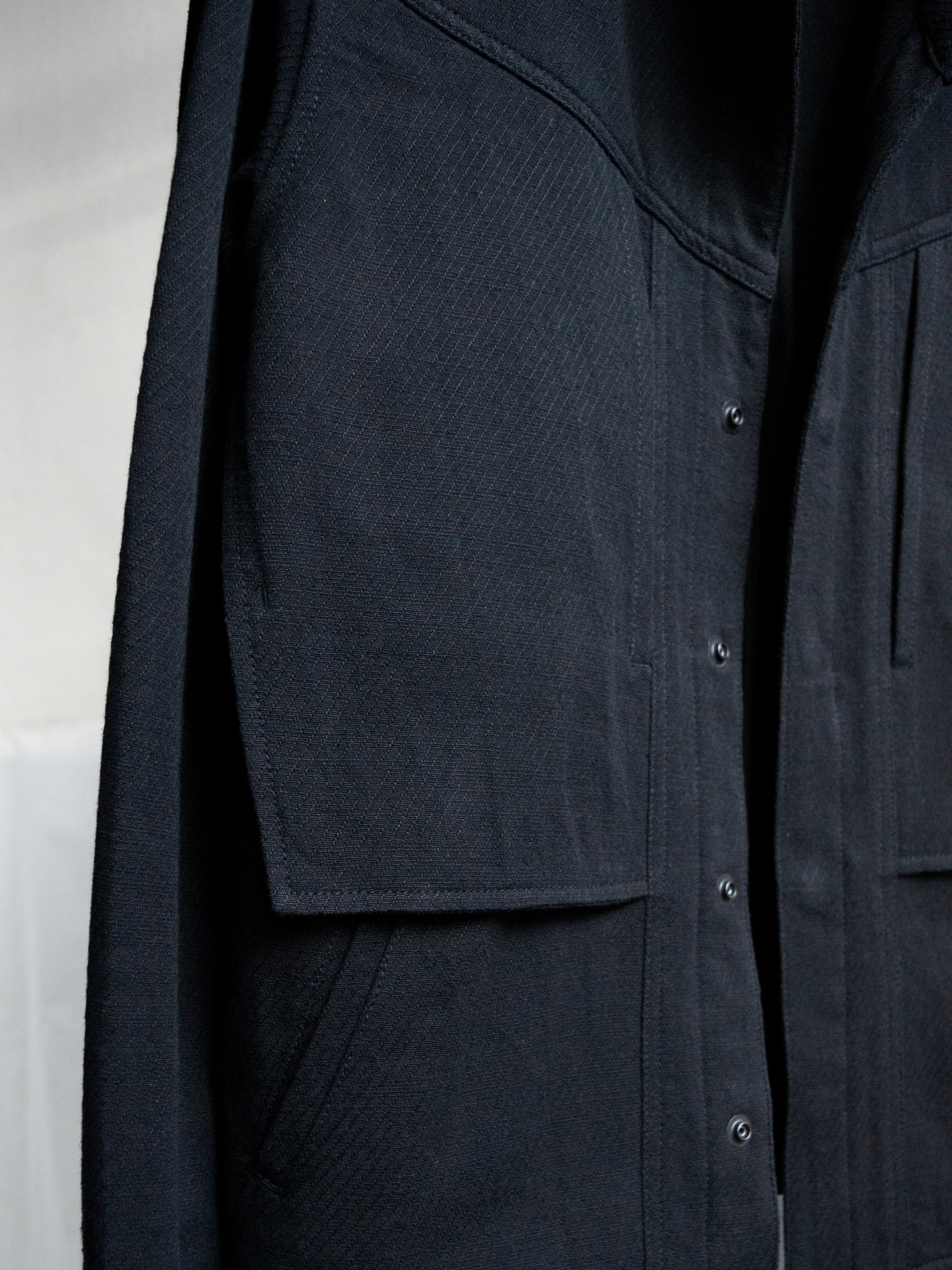 collarless jacket / triple black