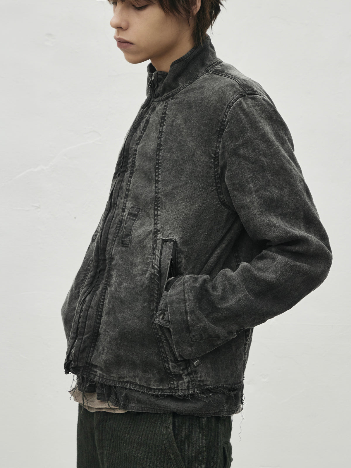 zip up jacket / onion ink (silk nep)