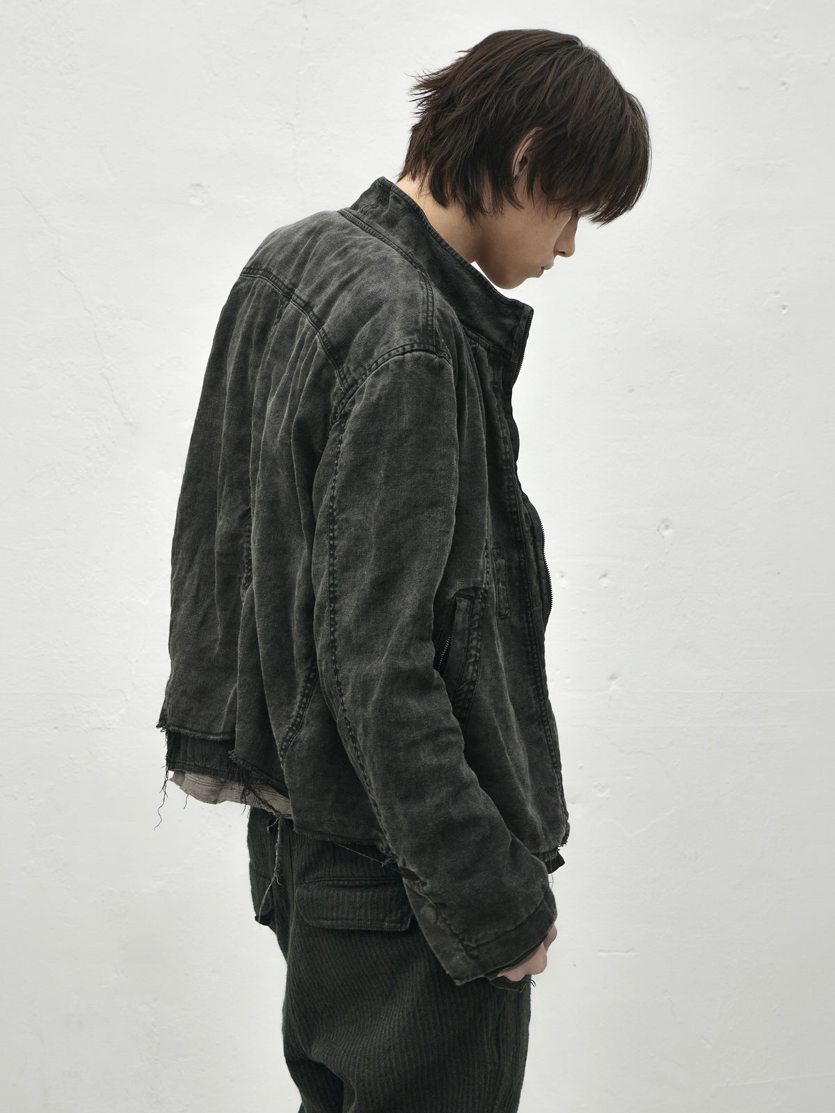 zip up jacket / onion ink (silk nep)