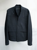 collarless jacket / triple black